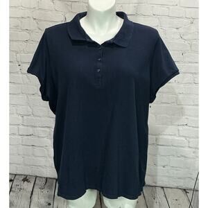 Old Navy Women's Navy Uniform Pique Polo (Size 3XL)